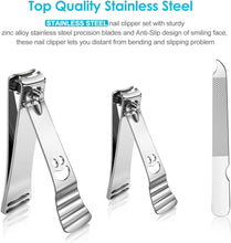 longzon Nail Clippers, 2 Pack Nail Clipper Set Stainless Steel Nail Cutter Fingernails Toenails Thick Nails Kit for Men, Women and Kids