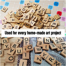 ASPIRE UK  200 WOOD SCRABBLE TILES WOODEN BLACK LETTERS BOARD CRAFTS, BOARD GAMES, DIY PROJECTS, ART, WALL DECORE & SCRAP BOOKING - IDEAL FOR KIDS,ADULTS & CREATING CRAFTS