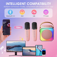 Karaoke Machine 2 Microphones, Toys for 3-10 Year Old Girl Gifts for 3-10 Year Olds Girls Toys Age 3-10, Mini Karaoke Machine Kids Microphone for Kids Karaoke Machines for Girls Birthday Presents