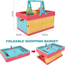 KaeKid 70PCS Kids Pretend Play Food Sets for Children Kitchen Toys, Cutting Vegetable Fruit Pizza Food Toy Kitchen Accessories with Basket,Gift for Kids Girls Boys 3+ Years Old