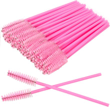 50 PCS Disposable Eyelash Brushes, Mascara Wands Eye Lash Eyebrow Extensions Brush, Applicator Cosmetic Makeup Brush Tool for Eyebrows and Fake Eyelashes (Pink)