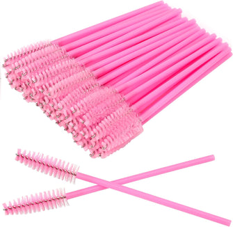 50 PCS Disposable Eyelash Brushes, Mascara Wands Eye Lash Eyebrow Extensions Brush, Applicator Cosmetic Makeup Brush Tool for Eyebrows and Fake Eyelashes (Pink)