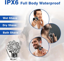 Gabrella Head Shavers for Men, 9D Electric Shavers Men, Upgraded 10 in 1 Head Shavers for Bald Men, IPX6 Wet & Dry Waterproof Head Body Shaver Razor, Grooming Kit with Beard Hair Nose, Cleansing Brush