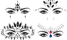 4 Pack Face Gems for Festivals, Face Flitter Festival with Flue, Face Body Glitter Festival Accessories Temporary Tattoos (Style A)