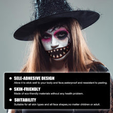 Halloween Mouth Tattoo Stickers Halloween Prank Makeup Temporary Tattoo Paper Horror Lip Big Mouth Face Tattoos for Adults Women Men Clown Cosplay Halloween Makeup Prank Props (12 Sheets)