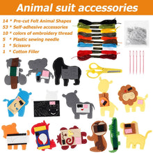 Jetcloud Felt Sewing Craft Kit, Animal Sewing Craft Kit for Kids DIY Sewing Felt Animals Fun Crafts Educational Sewing Kit for Beginner Children Kids Boys and Girls
