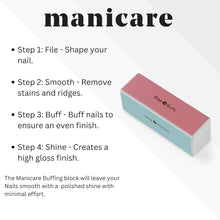 Manicare 4 Way Buffing Block For Nails, Removes Ridges And Creates An Instant High Gloss Shine, Easy To Use Manicure Tool For Shaping, Smoothing and Polishing Nails