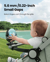 gaiatop Portable Clip on Fan Battery Operated, Small Powerful USB Desk Fan, 3 Speed Quiet Rechargeable Mini Table Fan, 360 Rotate Personal Cooling Fan for Home Office Stroller Camping Black Blue