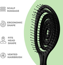 Ninabella Organic Detangle Hair Brush for Women, Men & Children - Does not Pull the Hair - Hair Straightening Brushes for Curly, Straight & Wet Hair - Unique Spiral Hairbrush