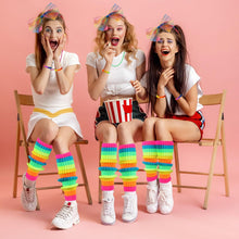 FRIUSATE 80s Fancy Dress Costumes Accessories, 1980s Party Costume Accessories Set Neon Leg Warmers Fishnet Gloves Earrings Bracelet Necklace Headband, Retro Outfit for 80s Party Dress up Day