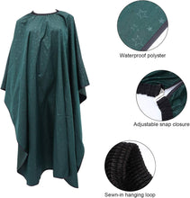 Lurrose Professional Shampoo Hair Salon Apron with Sleeves Waterproof Hair Cutting Capes Barber Hairdressing Cape Professional Salon Styling Cape Green Hair Dye Shampoo