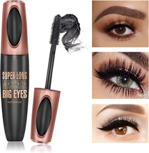 4D Silk Fiber Eyelash Mascara, Extra Long Thick & Voluminous Lash Mascara, Black Long-Lasting Waterproof 4D Mascara for Makeup