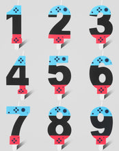 Game Controller Birthday Candle, Gaming Party Candle,Boys Girls 9th Birthday Candle,Blue Red Number 9 CandleGame Controller Cake Topper for Birthday Decorations Party Supplies,Game Theme Decorations
