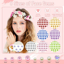 1281 PCS Face Jewels Stick on Eye Body, Face Rhinestones Self Adhesive, Pearl Face Gems Stick on Hair, Diamond Face Jewels for Makeup Festival, DIY Rainbow Face Gems for Women Girls Craft