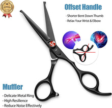 Hairdressing Scissors Kids Safety Round Tips Hair Scissors Children Haircut Scissors 6 Inch Hair Trimming Scissors Professional Salon Barber Scissors for Baby Toddler Beginners and Home Use