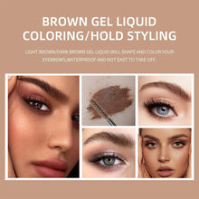 Eyebrow Gel, Brow Gel Eyebrow Styling Gel Set, Waterproof Long Lasting Sweatproof Smudgeproof Liquid Colouring Dimensional Finishing Nourishing Repair Brow Setting Gel For Women Girls (03 Dark Brown)