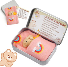 Little Pocket Bear Hug in a Box for Women, Easter Basket Stuffer Gifts for Kids, Mini Stuffed Worry Bear Thinking of You Get Well Soon Plush Toys Positive Birthday Easter Gifts for Kids