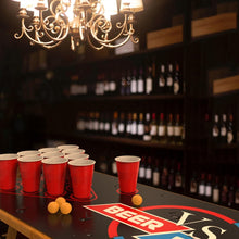 Cieex Beer Pong Set Include 1 Beer Pong Table Mat Party Plastic Cups (15 Blue & 15 Red) 8 Ping Pong Balls Fun Adult Drinking Game for Party Festivals Tournaments BBQ