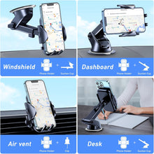 Blukar Car Phone Holder, Adjustable Car Phone Mount Cradle 360 Rotation - 4 in 1 Super Stable for Dashboard/Windscreen/Air Vent, One Button Release for All 4.7 to 6.7 inch Smartphones