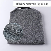 Long Back Shower Scrubber with Handles Grey Stretchable Exfoliating Back Washers Nylon Cloth Exfoliating Towel for Men Women Deep Back Washing Bathroom Accessories