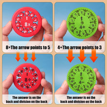 Math Fact Fidget Spinners, Mini Quiet Math Fidget Spinner, Stress Relief Anti-Anxiety Toy, Portable and Engaging, for All Ages (Multiplication and Division 9pcs)