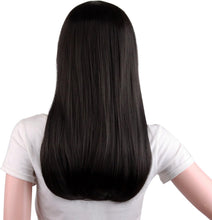 MapofBeauty 20 Inches/50cm Flat Bangs and Straight Hair Slightly Curled Wig (Black)