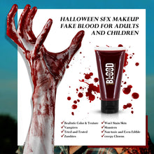 immetee SFX Fake Blood Gel with Stipple Sponge, Halloween Coagulated Stage Blood Specail Effects Makeup Face Body Paint. 55g