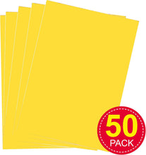 Baker Ross EV870 A4 Yellow Card - Pack of 50 Sheets, Coloured Card for Arts and Crafts