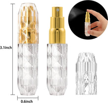 GROVL 4 PCS Travel Perfume Atomiser Refillable Spray Bottle Poctable Mini 5ml Perfume Travel Bottle, Fancy Acrylic Full View Fragrance Dispenser Bottle for Purse Handbag Pocket Luggage