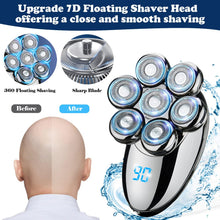 Head Shavers for Men 6 in 1 Bald Head Shaver Cordless Rechargeable LED Electric Shavers with 5 Replaceable Grooming Shaving Heads IPX7 Waterproof Grooming Kit with Beard Clippers Nose Trimmer