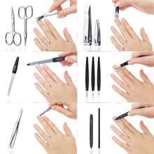 Manicure Set - 12 Piece professional pedicure tools - German Made nail kit - Grooming set - Faux leather case - Ideal travel nail kit - Nail set - Incl. nail cutter