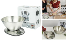 Exzact Digital Kitchen Scale with a Mixing Bowl Stainless Steel - Electronic Baking Scale - Food Scale - Support Imperial and Metric Switch - Capacity Max 5kgs