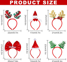 KEYIDO 6 Pack Christmas Headbands, Christmas Hat Snowman Christmas Tree Reindeer Antlers Christmas Headband Headwear Hairband for Adults Women Kids Xmas Costume Party Photos Booth