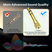 POSUGEAR Headphone Jack Adapter, Gold Plated Headphone Adapter 6.35mm (1/4 inch) Male to 3.5mm (1/8 inch) Female Audio Plug, Aux Jack Converter for Electric Keyboard, Speaker