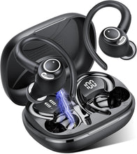 Jesebang Wireless Earbuds, Bluetooth 5.3 Headphones, 2025 Wireless Earphones HiFi Stereo Sound with ENC Mic, Sport Headsets in Ear EarHooks for Running, 40H Dual LED Display, IP7, Black