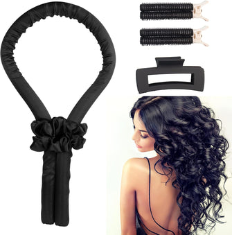 Heatless Curling Rod Headband for Rollers - High Resilience Rubber Heatless Curlers Headband Soft Silk No Heats Curling With Hair Rollers Lazy DIY Hair Styling Headband For Long And Medium Hair