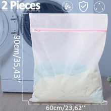 2 PCS Large Mesh Laundry Bag 60x90cm, Multi-Pack Laundry Net Bags with Zip and Drawstring, Durable Mesh Wash Bag for Delicates, Lingerie, Socks, Baby Clothes, Travel Organizer