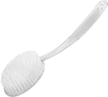 Manicare White Plastic Bath Brush, Exfoliating, Long Handled Spa Shower Brush, Non Slip Handle, Back Washer, Good For Circulation, Cellulite And Dry Skin, Dry Brushing, Back And Body Scrubber