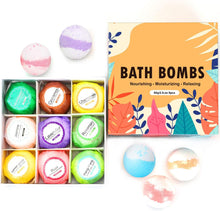 Large Bath Bombs Set, Natural Bath Bomb Kit, Pure Essential Oils Bubble Bath for Moisturizing Dry Skin, Spa Bath for Birthday,Christmas Gifts Idea for Women, Kids, Girlfriend, Moms (9PCS)