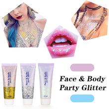 Dacitiery 3Pcs Body Glitter Gel, 50ml Mermaid Sequins Sparkling Liquid Eyeshadow Sequins Glitter for Face Body Eye Hair Nail DIY Art Festival Party Makeup Decoration