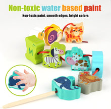 42Pcs Toddler Threading Toys, Wooden Montessori Toys for 2 3 Year Olds Girls Boys, Fine Motor Skills Toys for 5 Year Olds, Educational Learning Toys Gifts Toddler Threading Beads Crafts Activities