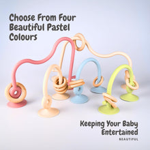 Infatot Teething Suction Toy - Baby Teether & Sensory Toy 6M+ - Wood & Silicone Baby Toys - Baby High Chair Toys, Wooden Baby Toys for Early Development, Baby Gifts for Boys & Girls, Newborns - Olive