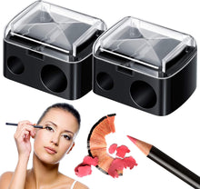 2pk Eyeliner Sharpener  2 Holes Makeup Sharpener for Big & Small Sized Eye Pencil Sharpeners  Eyeliner Pencil Sharpener Eyebrow Pencil Sharpener, Lip Liner Sharpener  Dual Make Up Pencil Sharpener