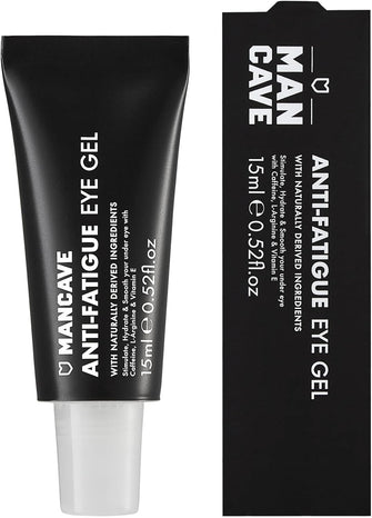 ManCave Caffeine & Vitamin E Anti-Fatigue Eye Gel 15ml, Target dark circles and fight against fine lines, Natural Formulation, Vegan Friendly, Rejuvenates Tired Eyes, Made in England