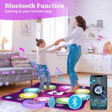 Dance Mat Toys for Girls, Light Up Dance Pad Gifts for 3 4 5 6 7 8 9 10+ Year Old Kids, Music Dance Play Mat with 8 Arrows & Wireless Bluetooth, Rechargeable Battery, Christmas Birthday Gifts