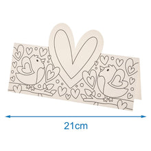 Baker Ross FX954 Hearts Colour In Cards - Pack of 10, Valentines Craft Kits for Kids