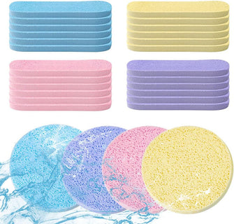 48 Pcs Facial Sponges, Compressed Face Cleansing Sponge Cellulose Face Sponge for Men Women Massage Makeup Removal(Pink)