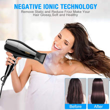 Hair Dryer, 2300W Professional Powerful Hairdryer, AC Motor Ionic Blow Dryer with Adjustable 2 Speed, 3 Heat Settings, 5 Mins Fast Drying,with 2 Concentrator, for Women&MenCONFU