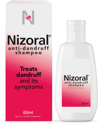 Nizoral Anti-dandruff Shampoo, Treats and Prevents Dandruff, Suitable for Dry Flaky and Itchy Scalp, Contains Ketoconazole - 60ml