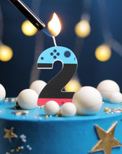 Game Controller Birthday Candle, Gaming Party Candle,Boys Girls 9th Birthday Candle,Blue Red Number 9 CandleGame Controller Cake Topper for Birthday Decorations Party Supplies,Game Theme Decorations